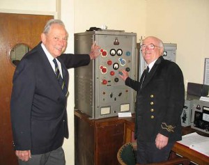 ROA stalwart Charles Shelton and ex R/O Peter Watkins at Sandford Mill. Another wavy braid man. How many people does it take to tune an Oceanspan?
